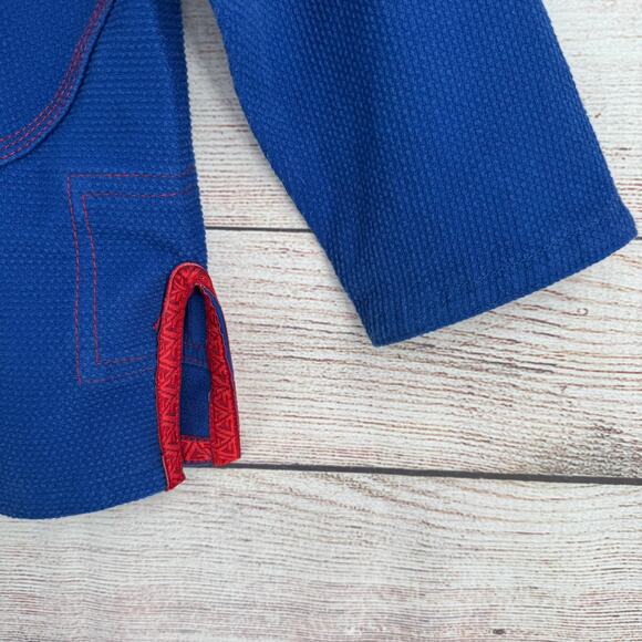 Gracie Barra Equipe Storm Jiu Jitsu Kimono Gi Youth Y3 Blue Red Patched - Picture 8 of 12